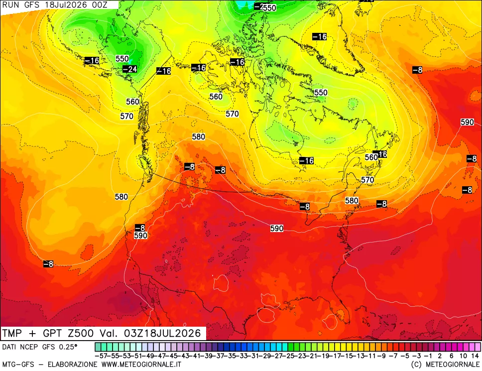 mappa 500 hPa Temp + GPT