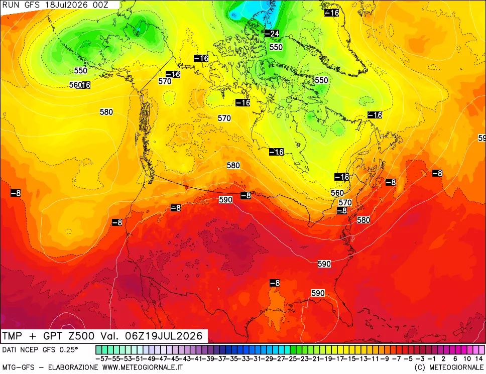 mappa 500 hPa Temp + GPT