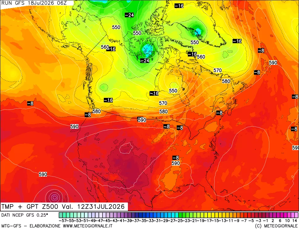 mappa 500 hPa Temp + GPT