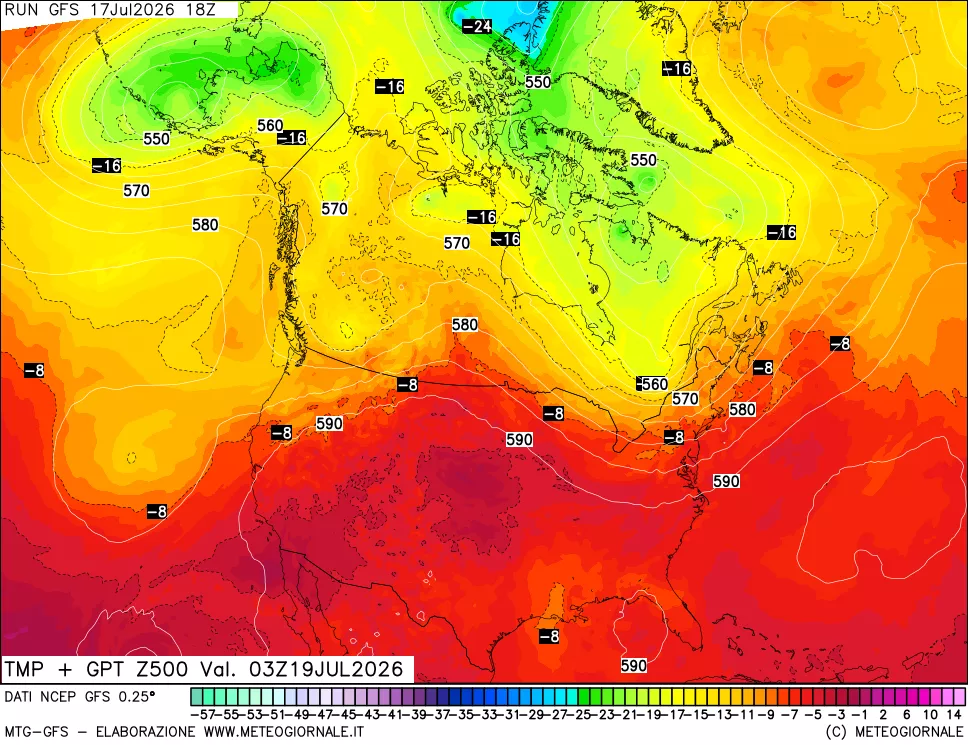 mappa 500 hPa Temp + GPT