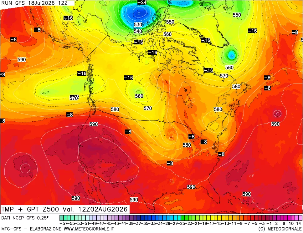 mappa 500 hPa Temp + GPT