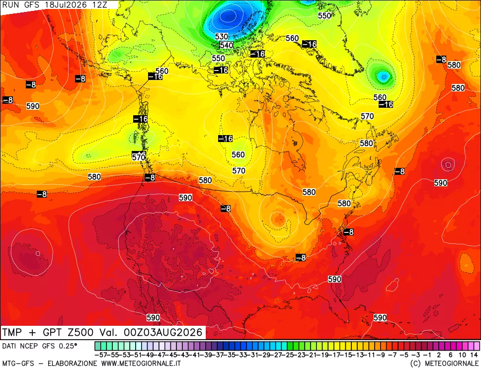 mappa 500 hPa Temp + GPT