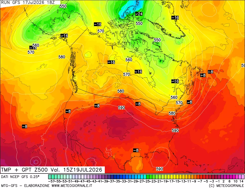 mappa 500 hPa Temp + GPT