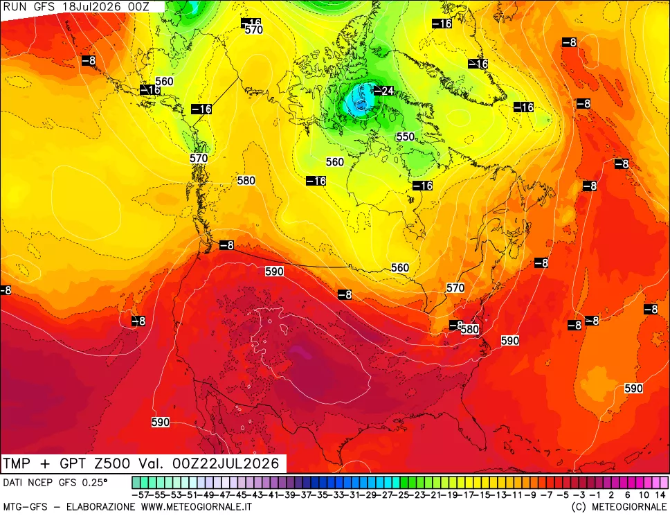 mappa 500 hPa Temp + GPT