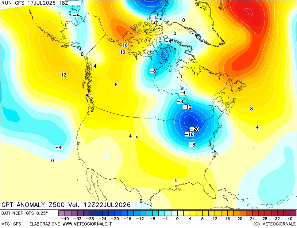 mappa 500 hPa GPT Anomaly vs Cli.No 1981-2010