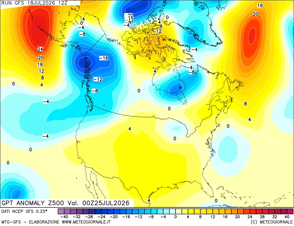 mappa 500 hPa GPT Anomaly vs Cli.No 1981-2010