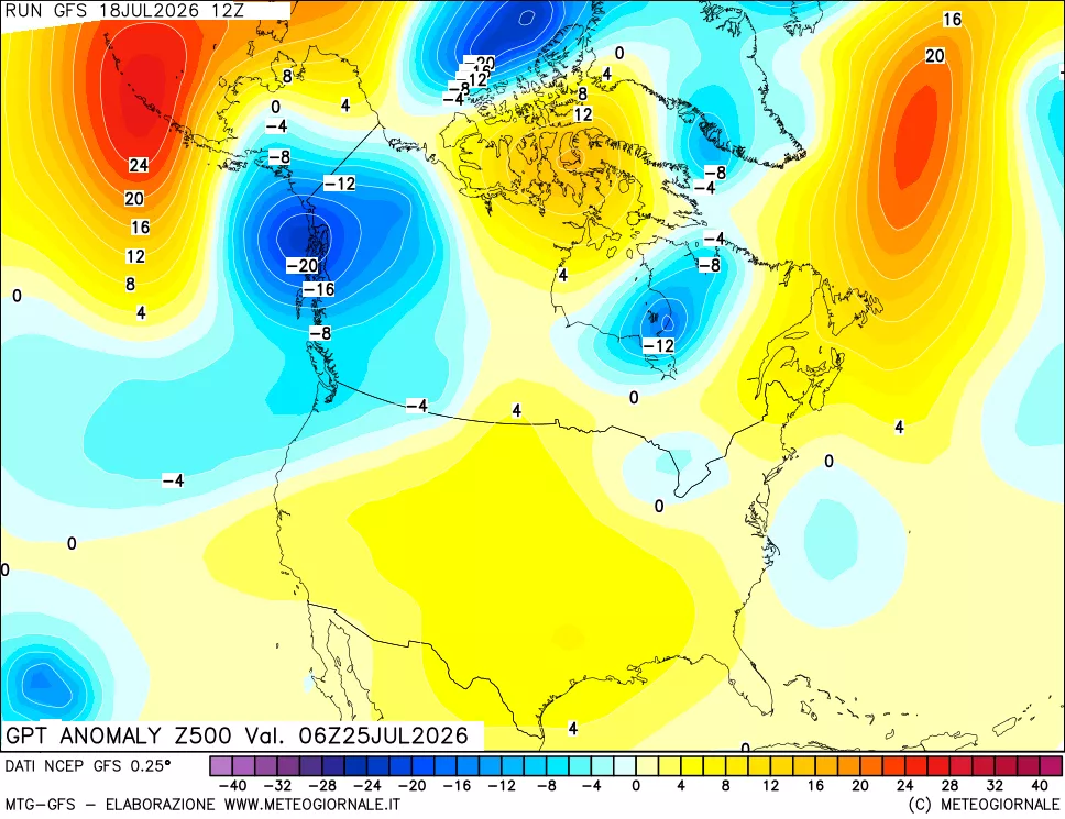 mappa 500 hPa GPT Anomaly vs Cli.No 1981-2010