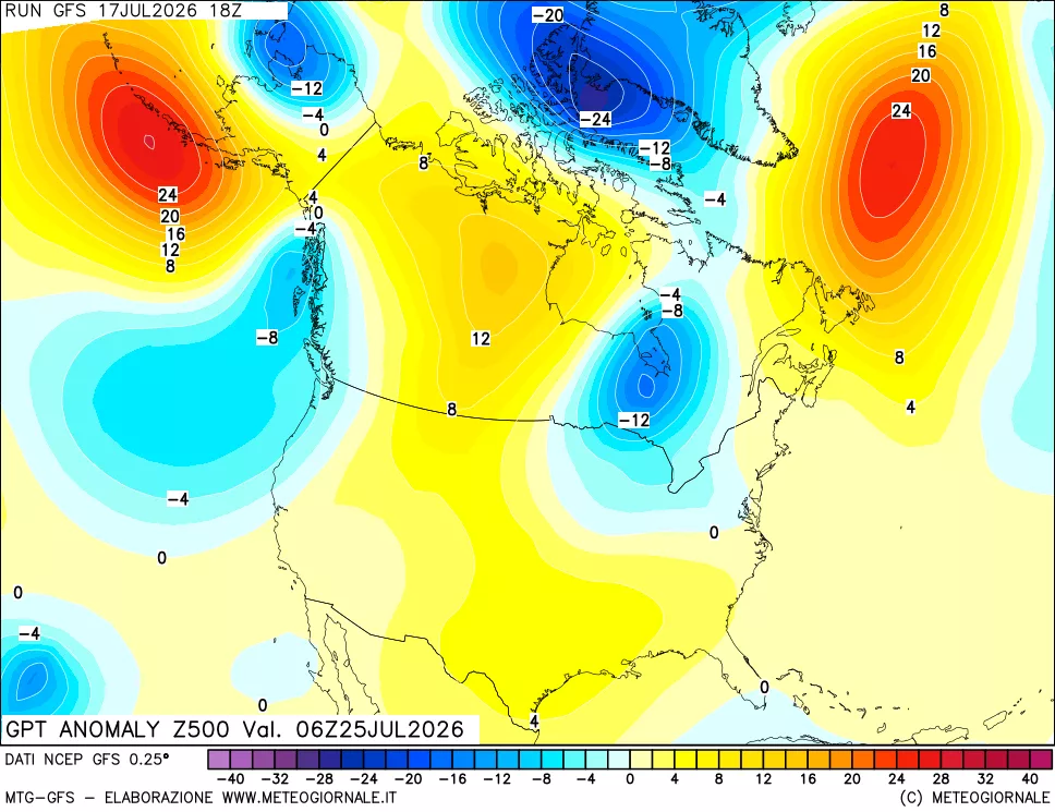 mappa 500 hPa GPT Anomaly vs Cli.No 1981-2010