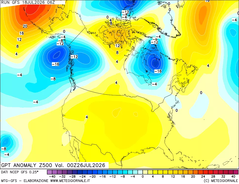 mappa 500 hPa GPT Anomaly vs Cli.No 1981-2010