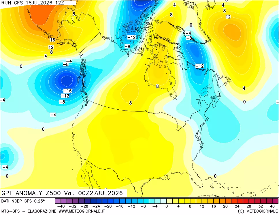 mappa 500 hPa GPT Anomaly vs Cli.No 1981-2010