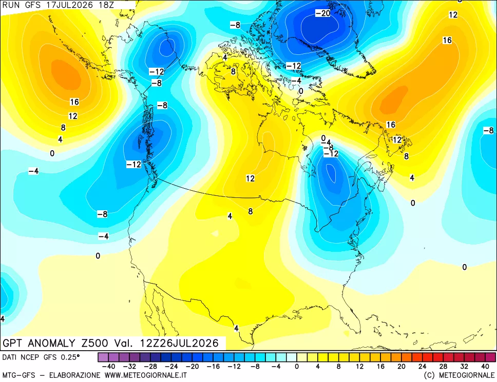 mappa 500 hPa GPT Anomaly vs Cli.No 1981-2010