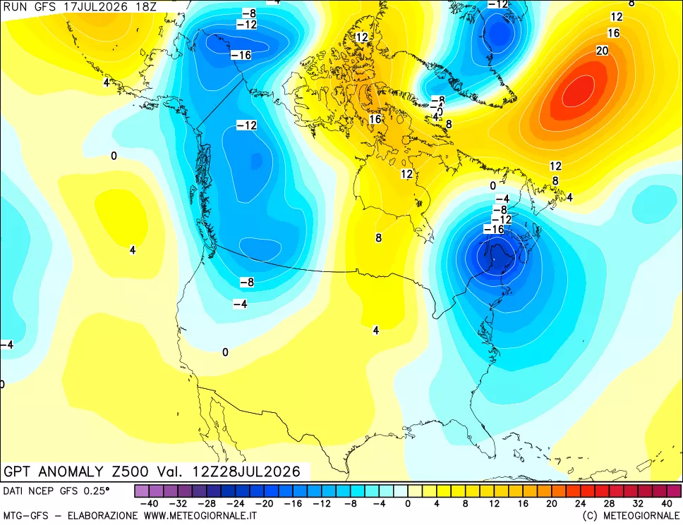 mappa 500 hPa GPT Anomaly vs Cli.No 1981-2010
