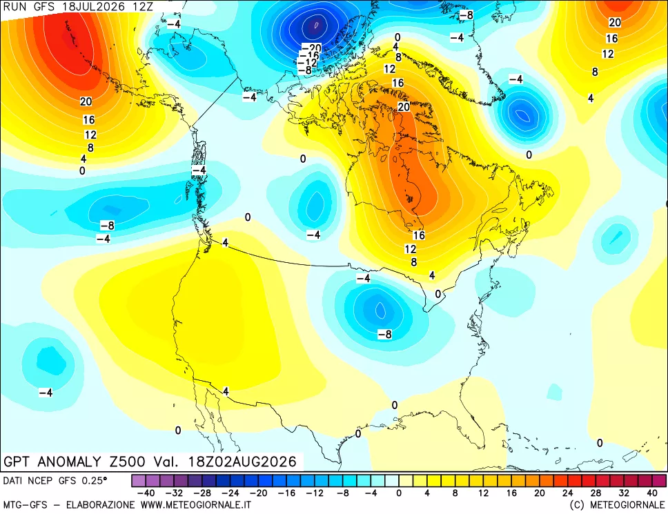 mappa 500 hPa GPT Anomaly vs Cli.No 1981-2010
