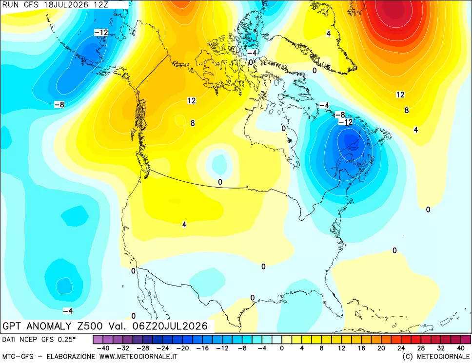 mappa 500 hPa GPT Anomaly vs Cli.No 1981-2010