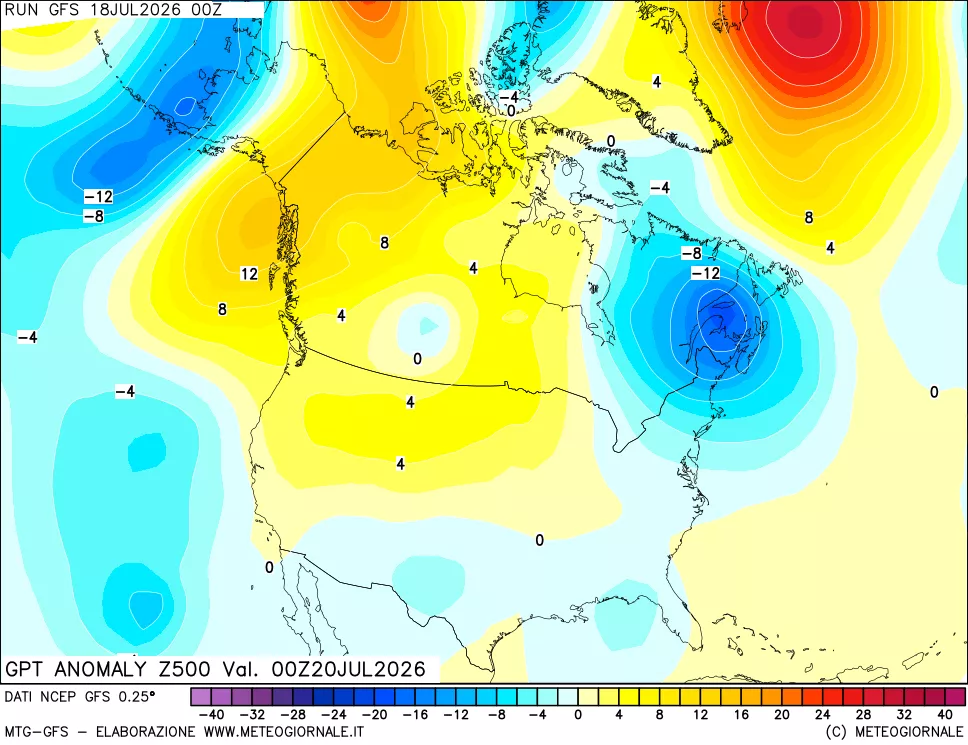 mappa 500 hPa GPT Anomaly vs Cli.No 1981-2010