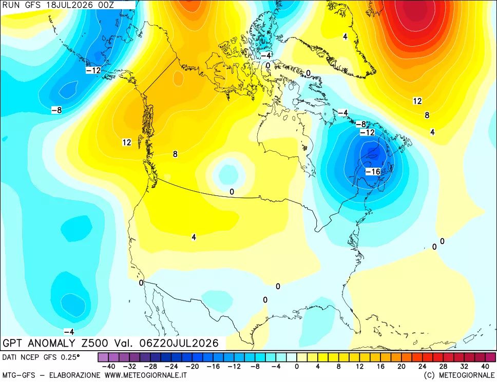 mappa 500 hPa GPT Anomaly vs Cli.No 1981-2010