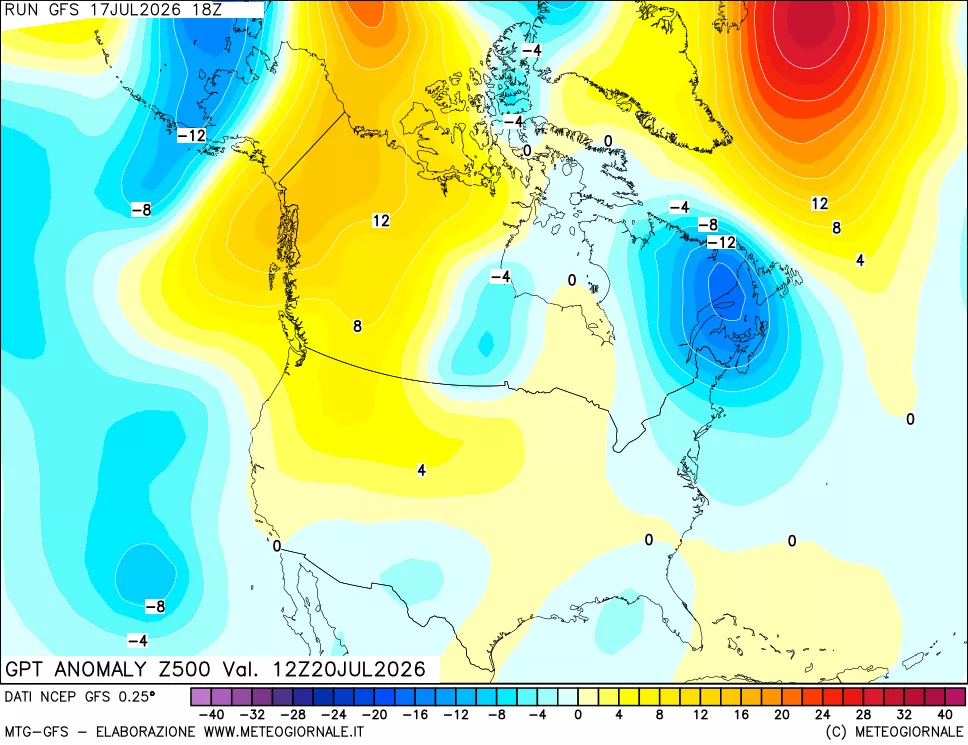 mappa 500 hPa GPT Anomaly vs Cli.No 1981-2010