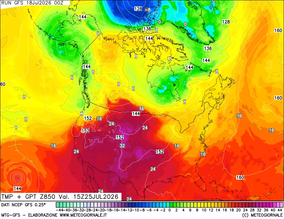 mappa 850 hPa Temp + GPT