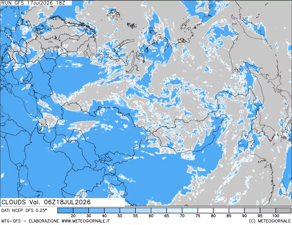 mappa Nuvolosit&agrave; totale