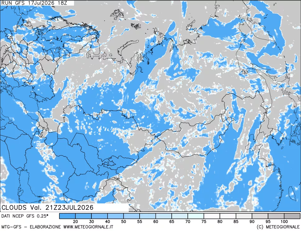 mappa Nuvolosit&agrave; totale