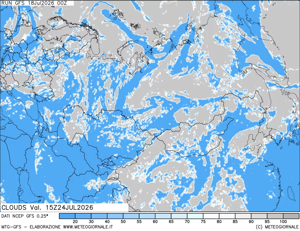 mappa Nuvolosit&agrave; totale