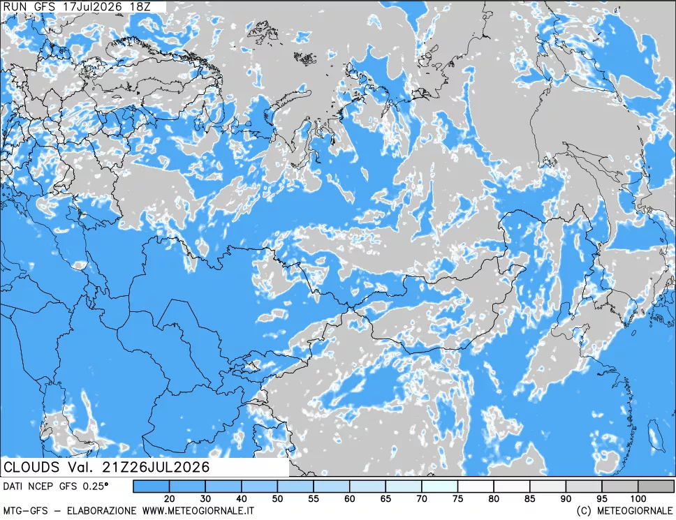 mappa Nuvolosit&agrave; totale