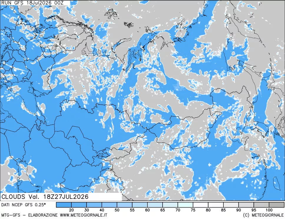 mappa Nuvolosit&agrave; totale