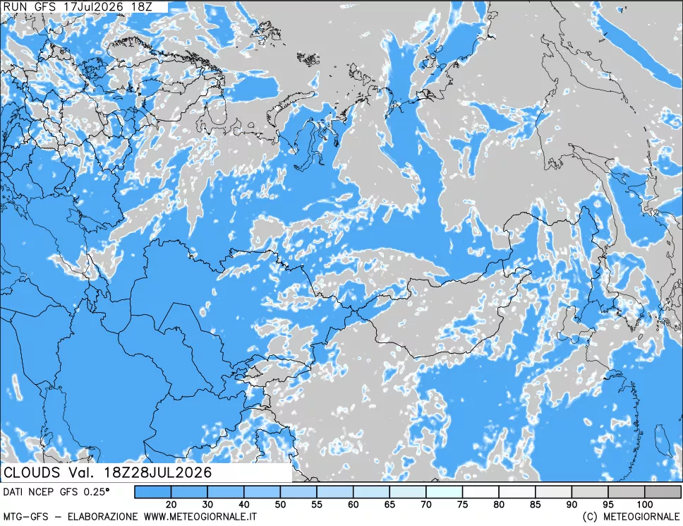 mappa Nuvolosit&agrave; totale