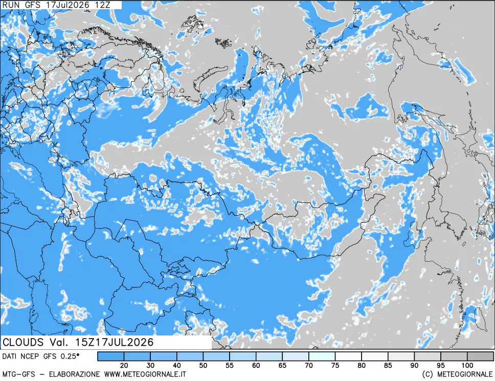mappa Nuvolosit&agrave; totale
