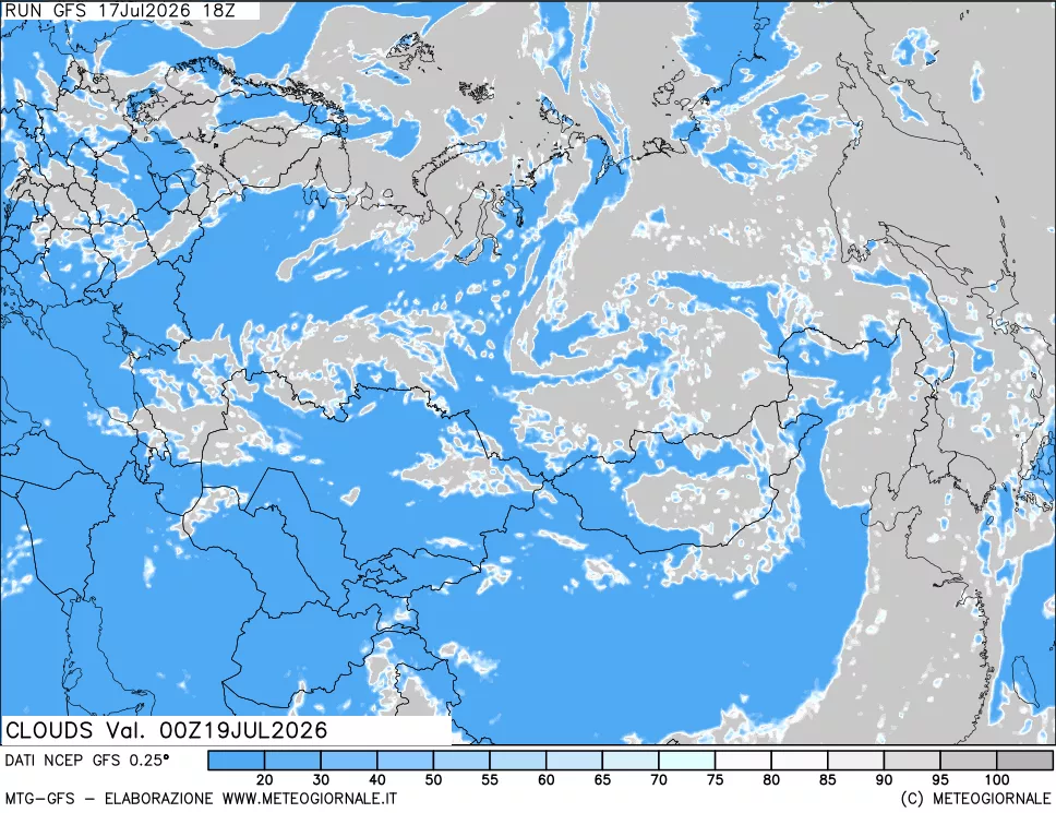 mappa Nuvolosit&agrave; totale