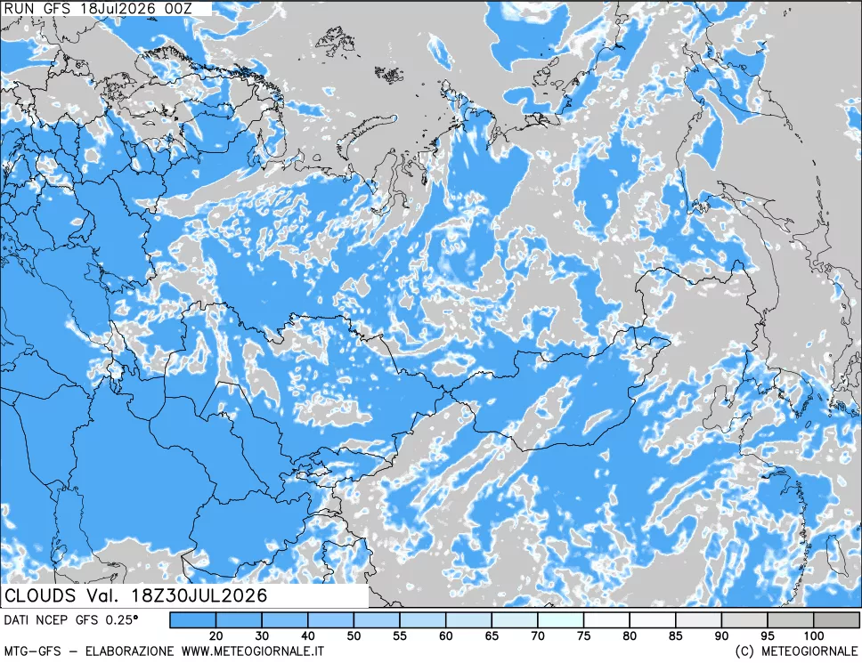 mappa Nuvolosit&agrave; totale