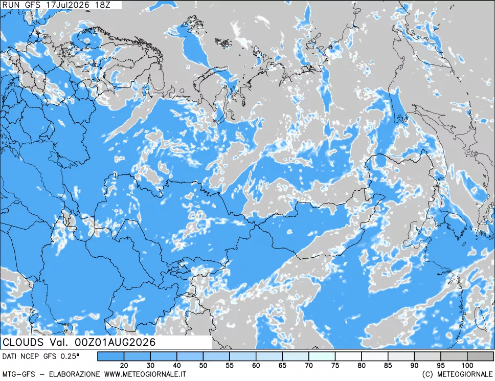 mappa Nuvolosit&agrave; totale