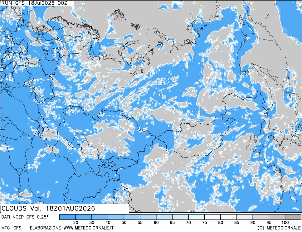 mappa Nuvolosit&agrave; totale