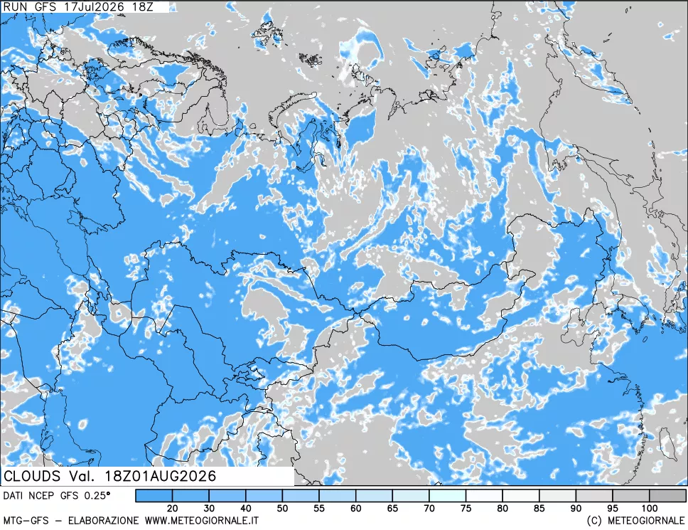 mappa Nuvolosit&agrave; totale