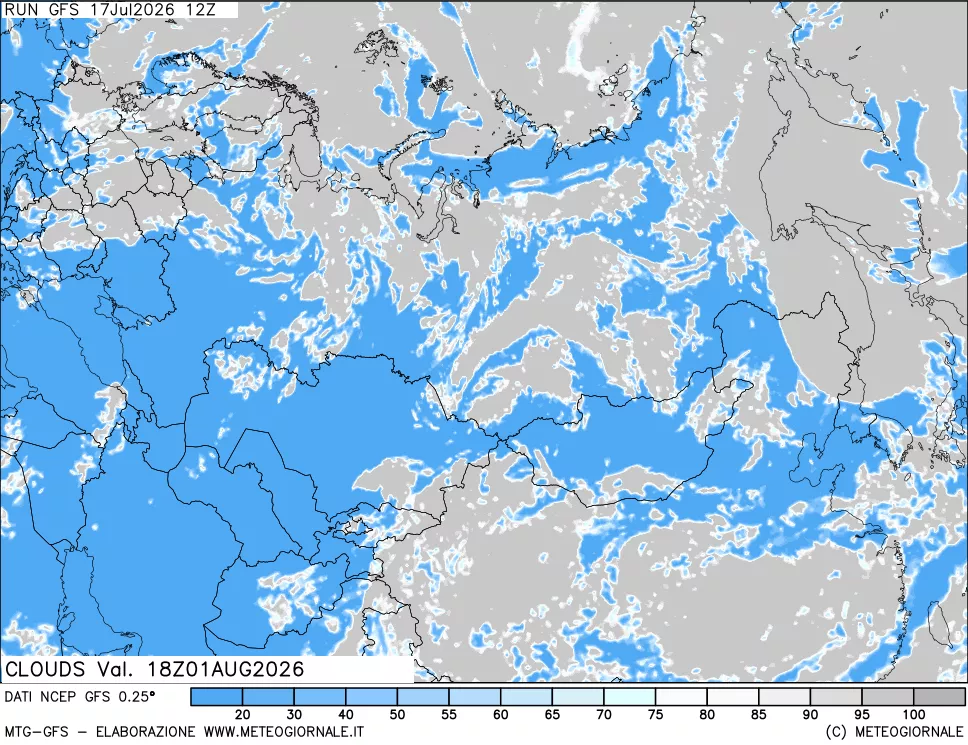 mappa Nuvolosit&agrave; totale