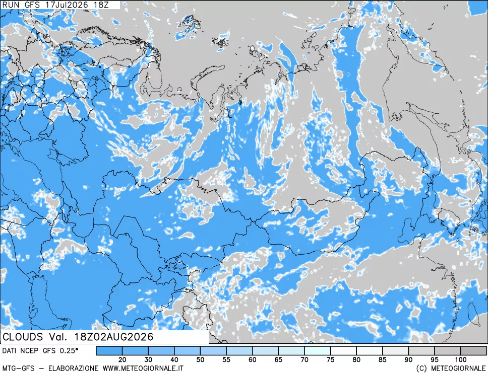 mappa Nuvolosit&agrave; totale