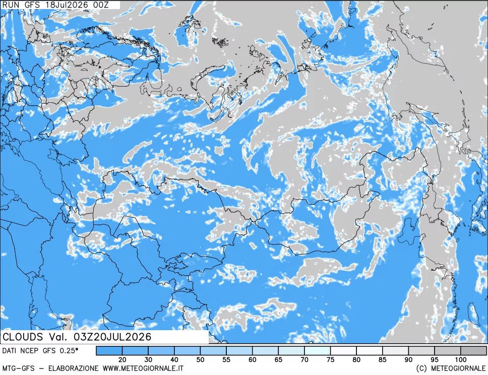 mappa Nuvolosit&agrave; totale