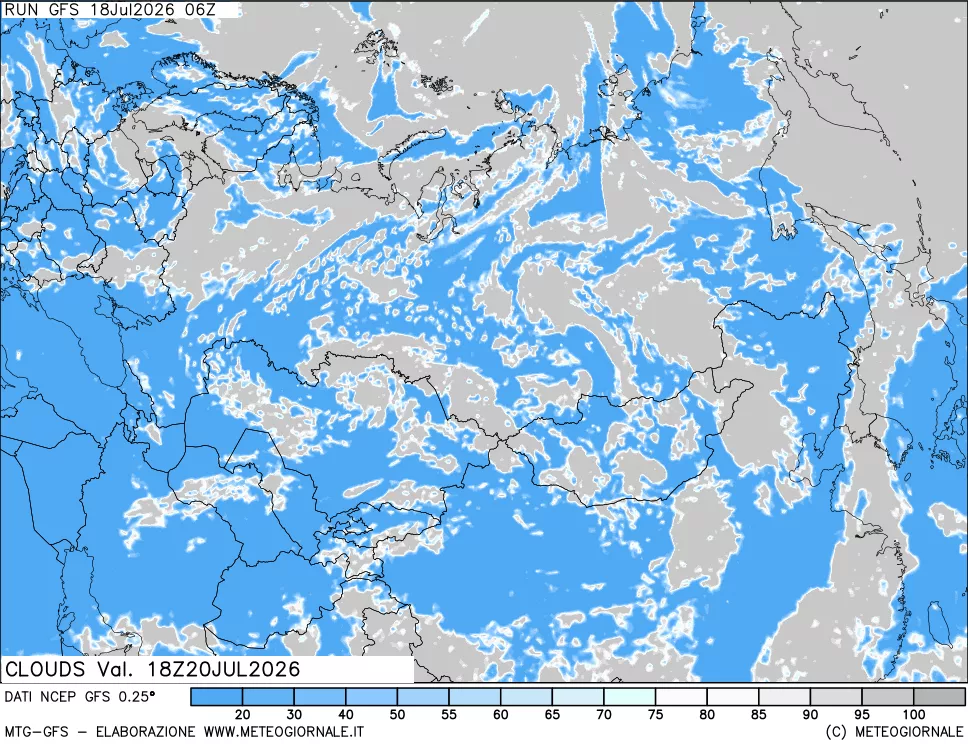 mappa Nuvolosit&agrave; totale