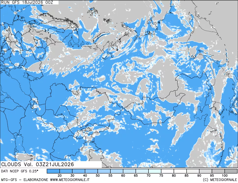 mappa Nuvolosit&agrave; totale