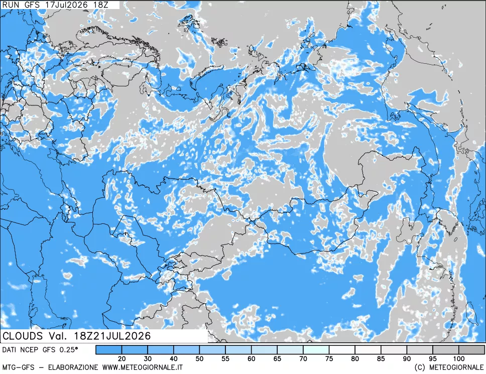 mappa Nuvolosit&agrave; totale