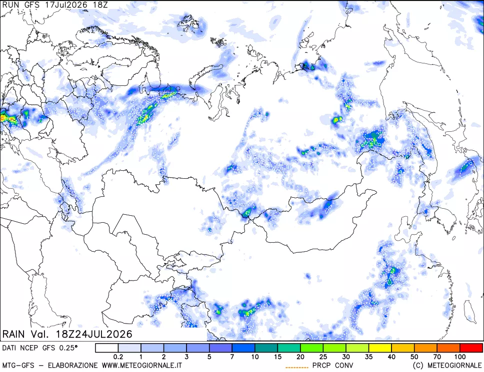 mappa Precipitazioni totali e convettive