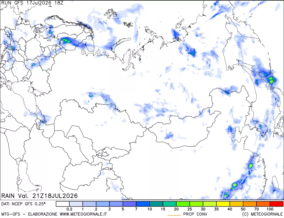 mappa Precipitazioni totali e convettive