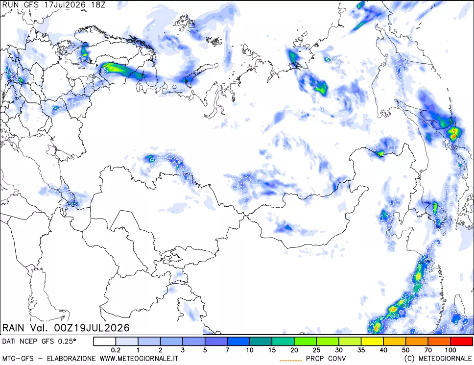 mappa Precipitazioni totali e convettive