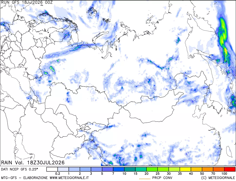 mappa Precipitazioni totali e convettive