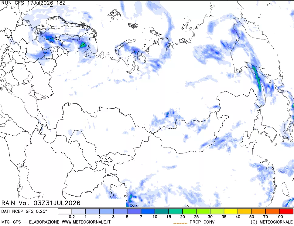 mappa Precipitazioni totali e convettive