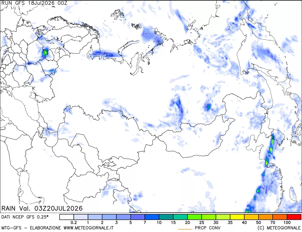 mappa Precipitazioni totali e convettive