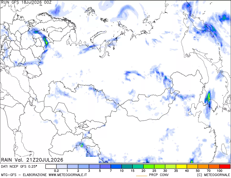 mappa Precipitazioni totali e convettive