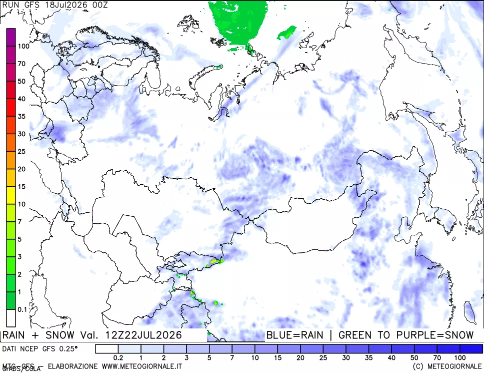 mappa Precipitazioni totali e nevose