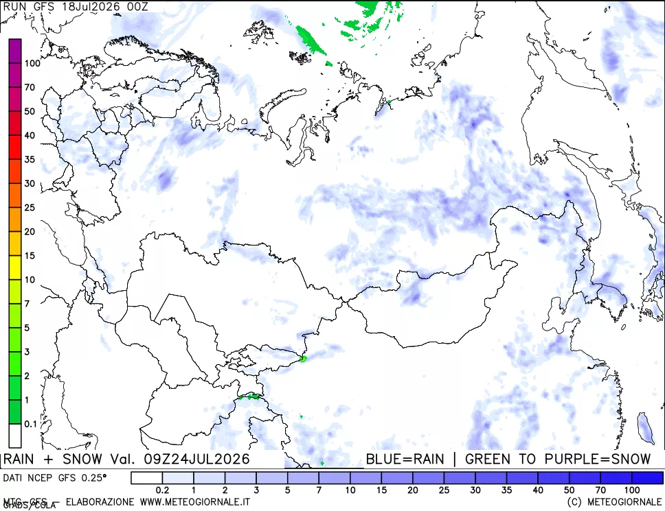 mappa Precipitazioni totali e nevose