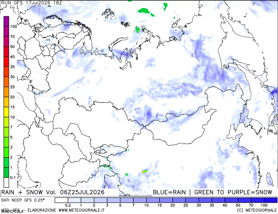 mappa Precipitazioni totali e nevose